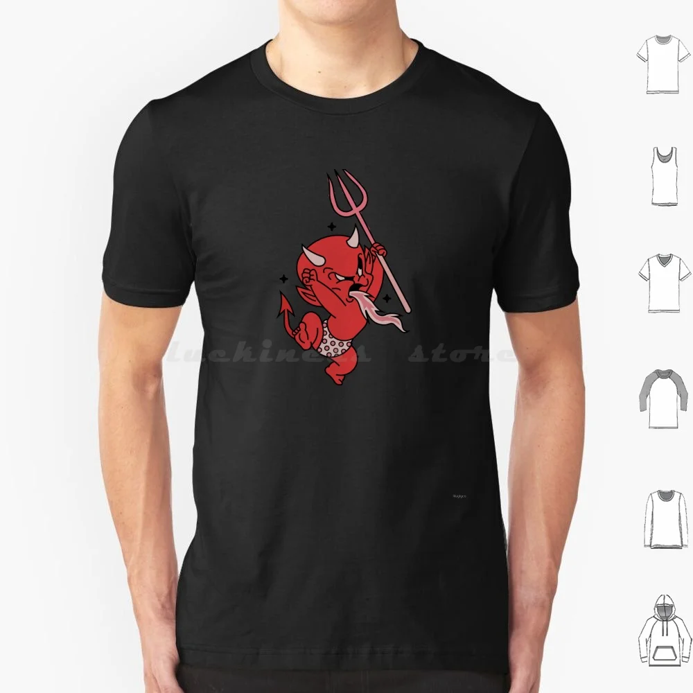 Angry Hot Stuff Devil T Shirt Cotton Men Women DIY Print Hot Stuff Devil Baby Devil Cute Emo Baby Goth Elder Emo Punk Halloween