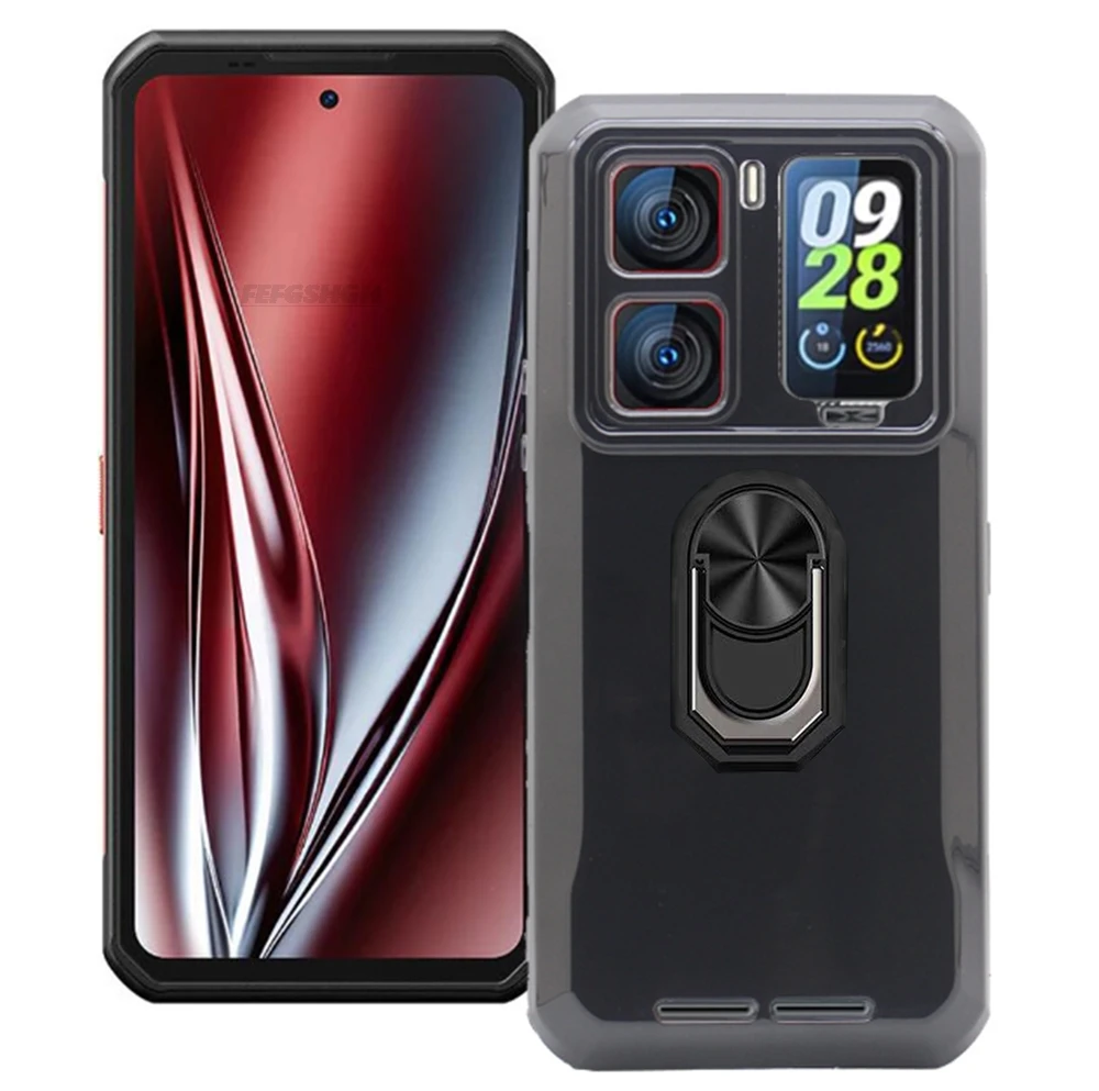 For OukitelWP300 6.8" 2025 Back Finger Ring Soft TPU Silicone Case On Oukitel WP300 OukitelWP300 WP300 Bracket Phone Cover