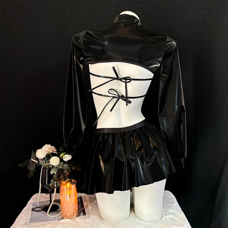 Kostum Cosplay Perawat Ksatria Wanita Abad Pertengahan, Seksi Erotis, Asli, Gelap, Bahan Kulit Ringan, untuk Pertarungan dan Pertempuran, Seragam Halloween