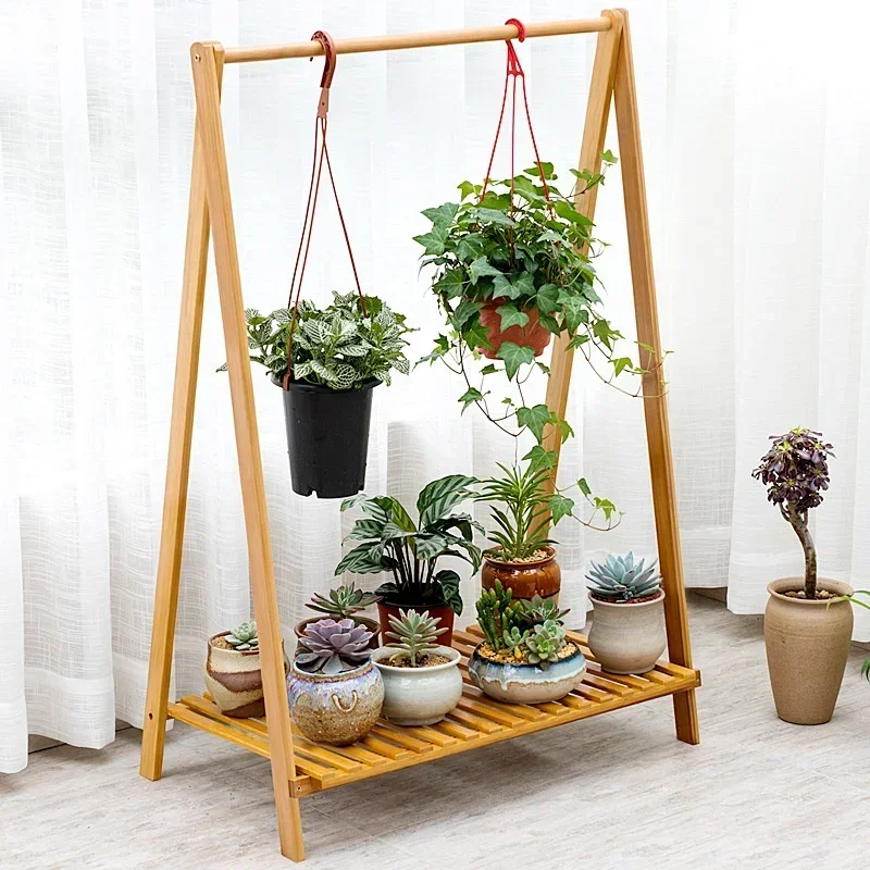 Household Hanging Plant Stand - Multi-Layer Large-Capacity Shelves Indoor Gardening Folding Stand, Space-Saving Organizer Decor