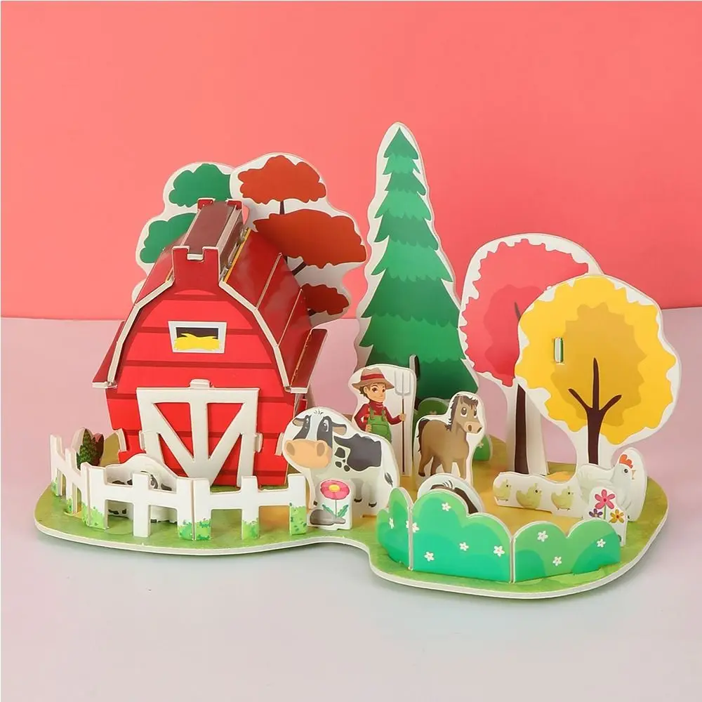 3D Puzzle Building 3D Puzzle Paper Jigsaw DIY DIY House Model Puzzle Assembly Building Blocks Handmade Paper Card Jigsaw Kids