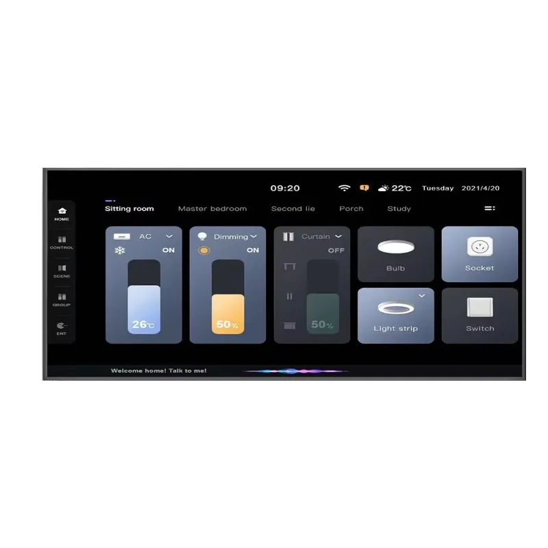 

[Горячая распродажа] Товары для умного дома Tiot Zigbee Wi-Fi Hub Gateway 12-дюймовый сенсорный стеклянный переключатель Alexa, настенный центральный экран управления
