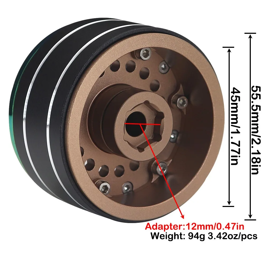 1.9 Inch Metal Electroplating Colorful Wheel Hub For 1/10 Trax/as Trx4 Axial Scx10 Rr10 Wraith Rgt Crawler Rc Car Accessories