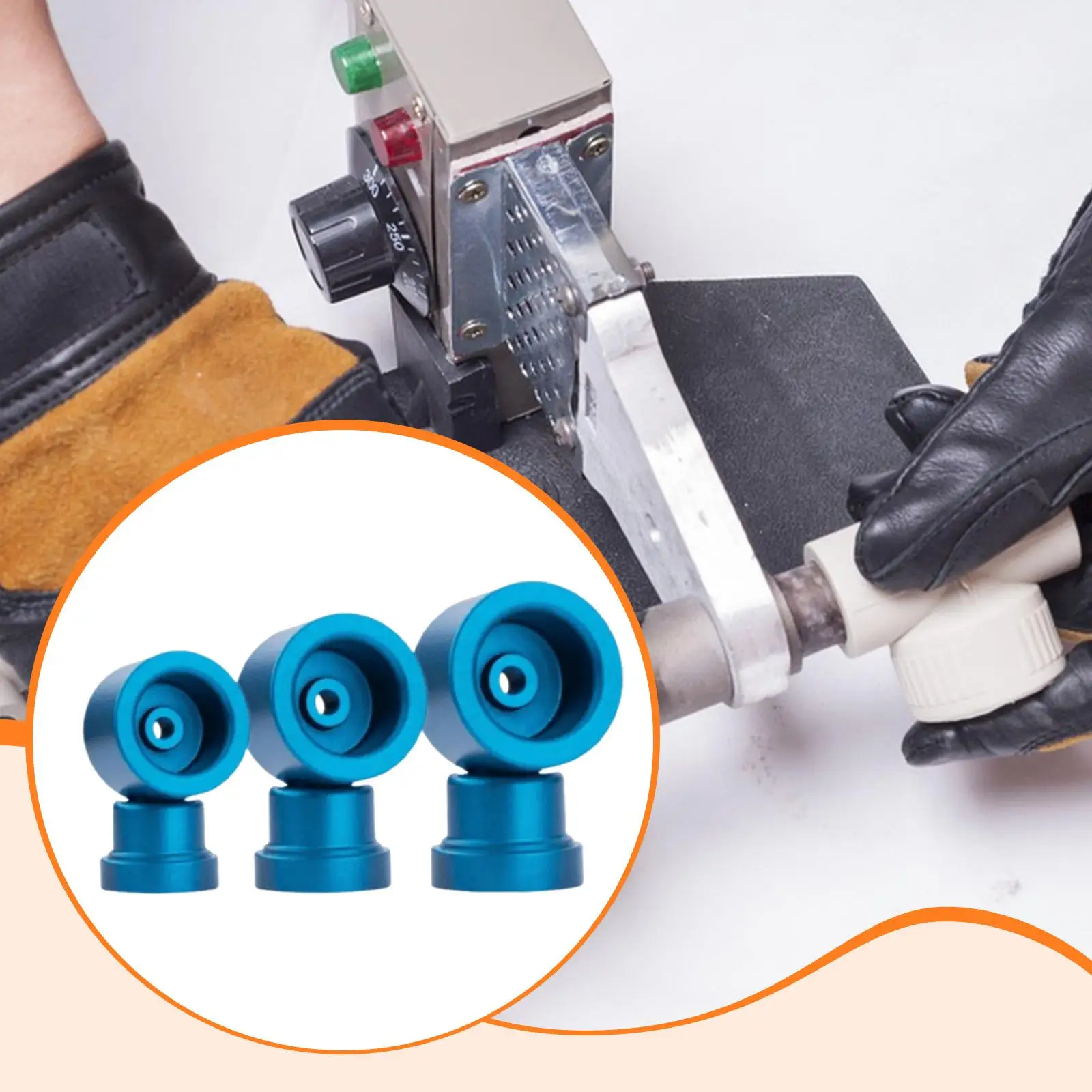 Water Pipe Welding Tool Anti Sticking Die Head Replacement Aluminum Set for PPR Fusion Multi Welding Machine