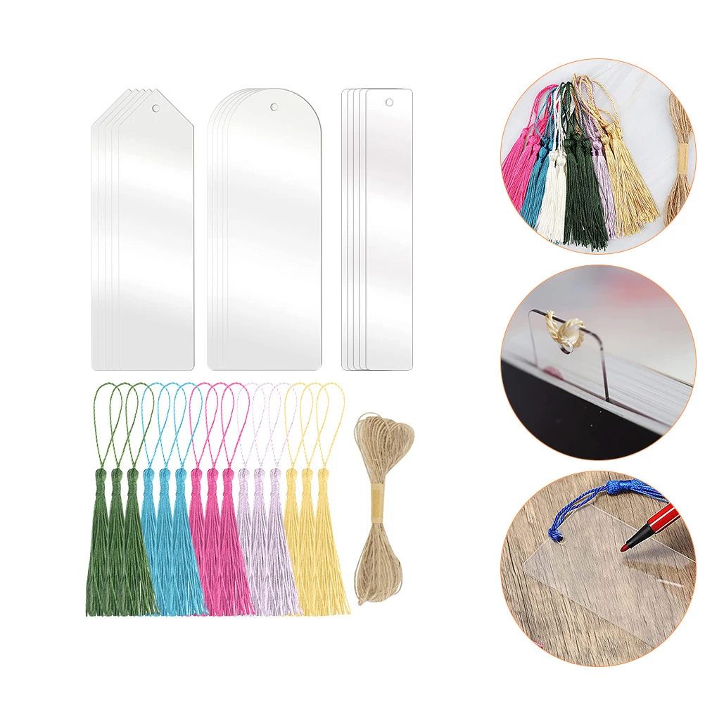 

Acrylic Tassel Bookmark Diy Bookmarks Sublimation Clear Nylon Craft Transparent
