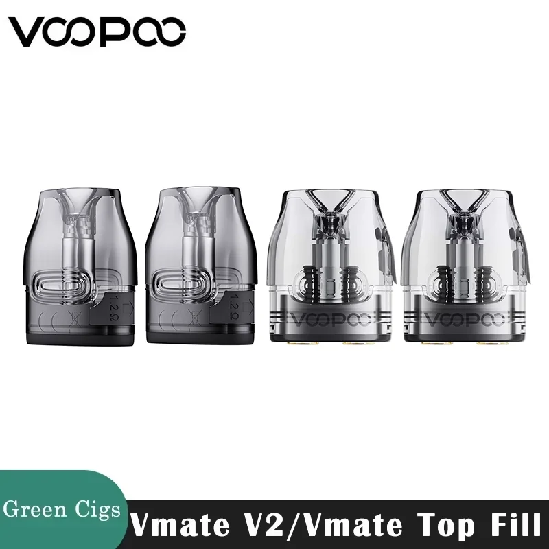 خرطوشة VOOPOO Vmate الأصلية ملء علوي 3 مل 0.4/0.7ohm وخرطوشة Vmate V2 0.7/1.2ohm لـ V.THRU Pro/Vmate Pro/Vmate i2