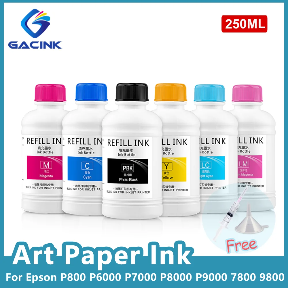 250ML Art Paper Pigment Ink Coated Paper Ink For EPSON P800 P6000 P7000 P8000 TX800 DX5 DX7 7800 9800 11880 Inkjet Printer