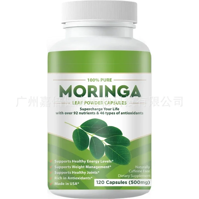 120 Moringa-capsules verbeteren de immuniteit, bestand tegen infecties, reguleren de endocriene functie, supplement voedingscomponenten