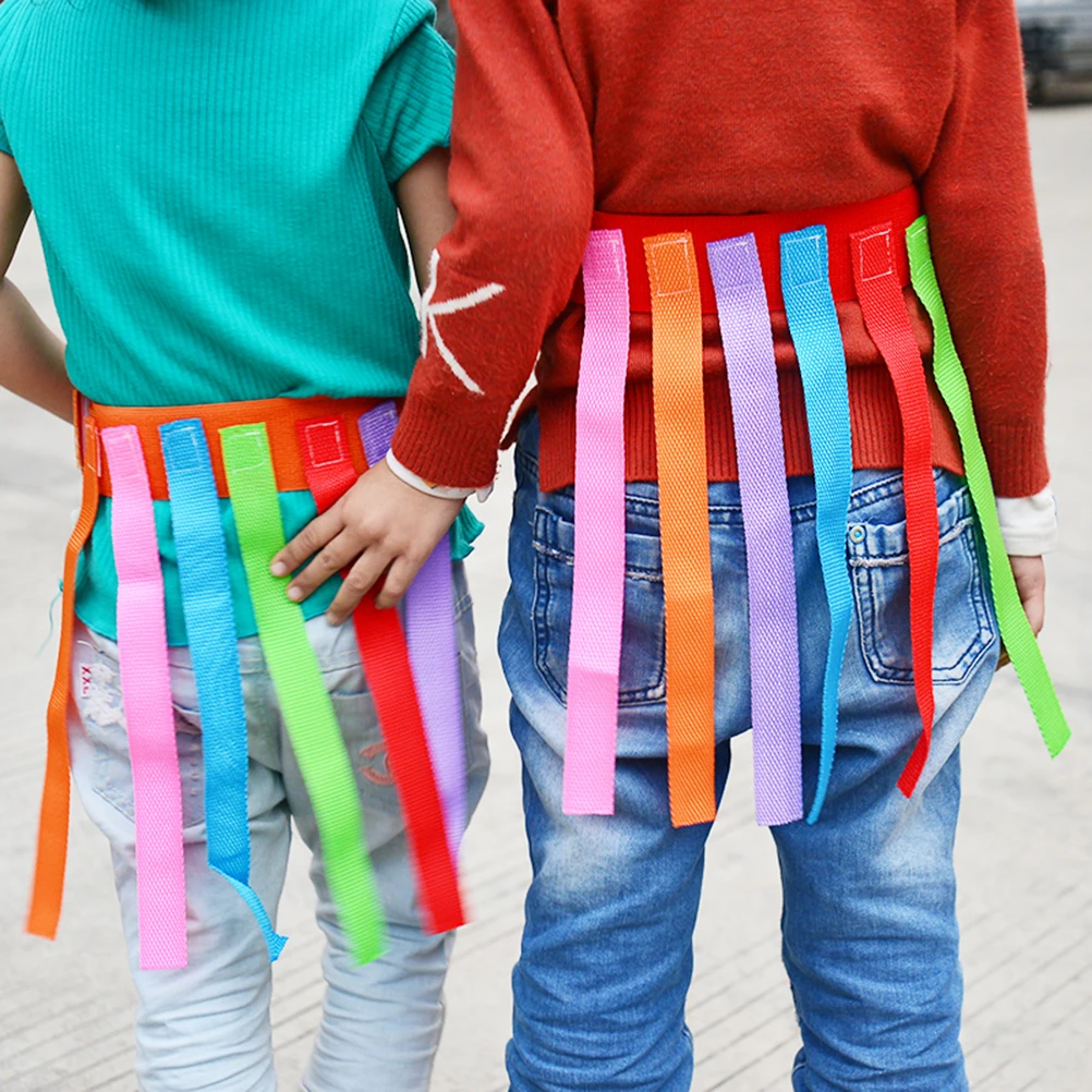 4pcs Tail Catch Belts Kid Game Belts Catch Ribbons Belt Outdoor Chasing Game Catch Dance Ribbon Belt Catching Tails Party Favor