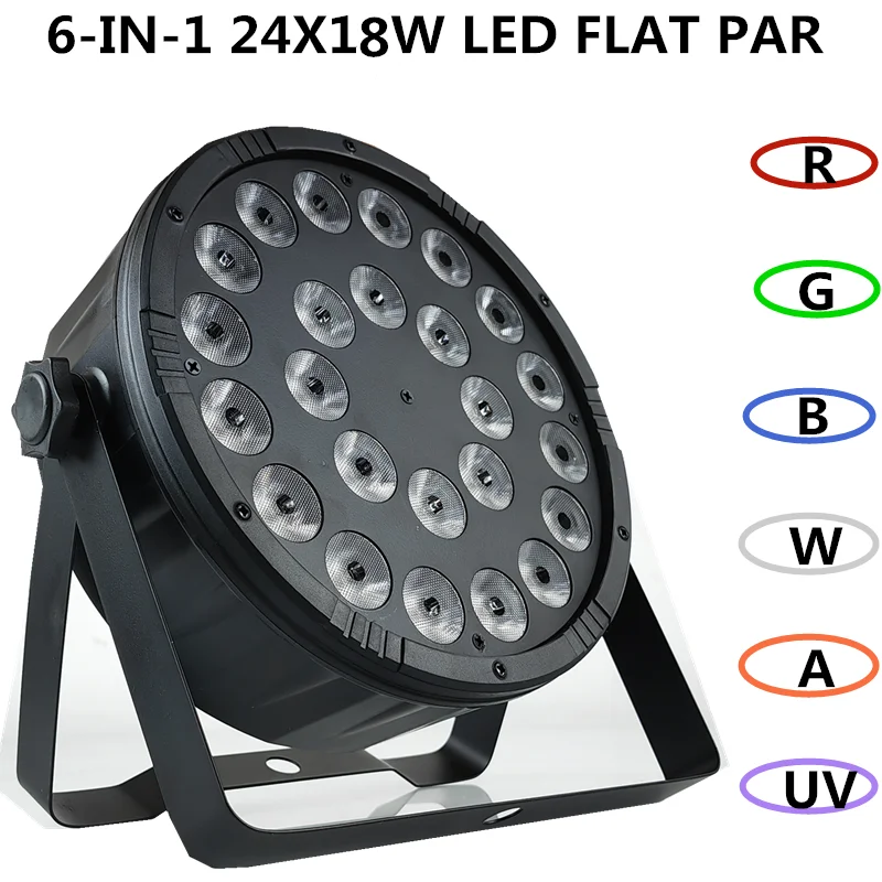 NEW MOLD 24X18W LED PAR Light/ 6-IN-1 RGBWA UV PAR disco light dmx control LED wash light stage professional dj equipment