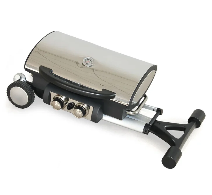 Camping Outdoor Kitchen Portable Folding Trolley Cast Iron Propane BBQ Barbeque Gas Grills