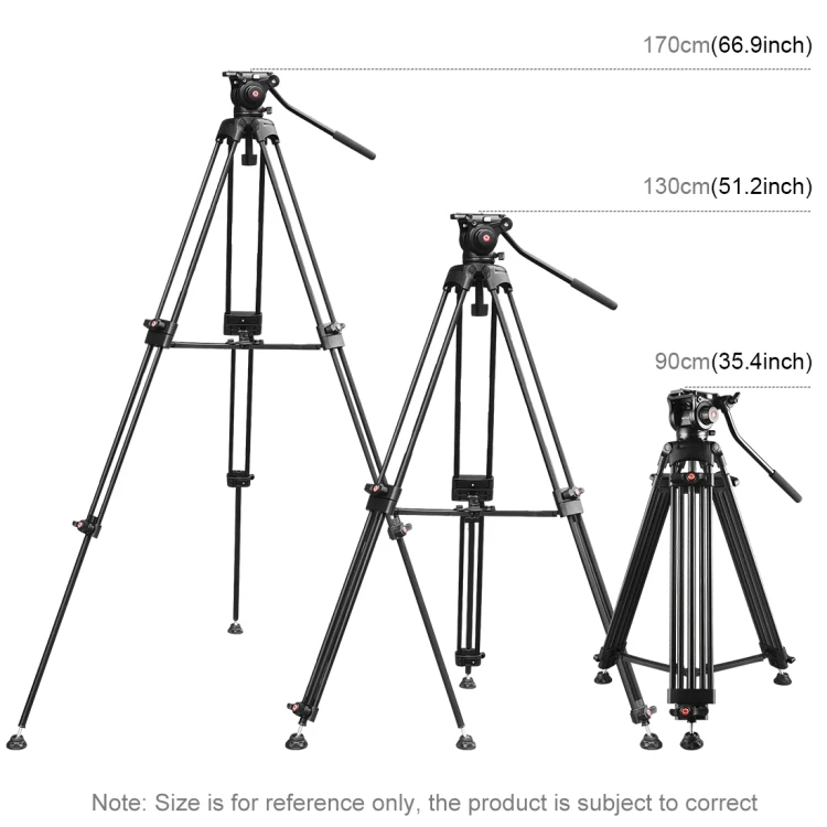 

2025 hot sale Dropshipping PULUZ Heavy Video Camcorder Aluminum Alloy Tripod With Fluid Drag Head for DSLR SLR Professional
