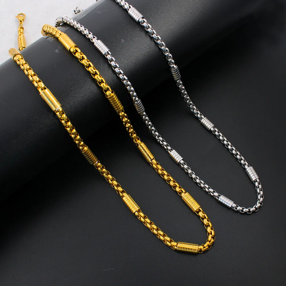 DIY accessories European and American fashion style foreign trade jewelry necklace, stainless steel guaranteed square pearl neck
