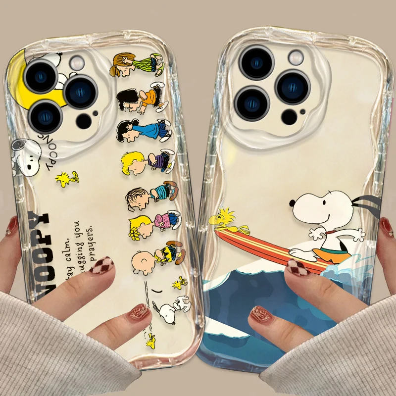 Iively Cartoon Snoopy Cool For Apple iPhone 15 14 13 12 11 XS XR X Pro Max Plus Wave Oil Funda Cover Phone Case