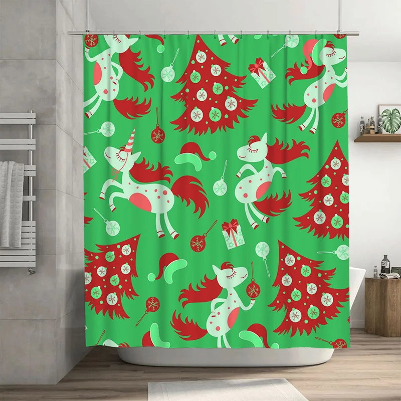 

TU Cute Unicorn Shower Curtain Set Waterproof Fantasy Animal Pattern Bathroom Decor Backdrop for Kids Room