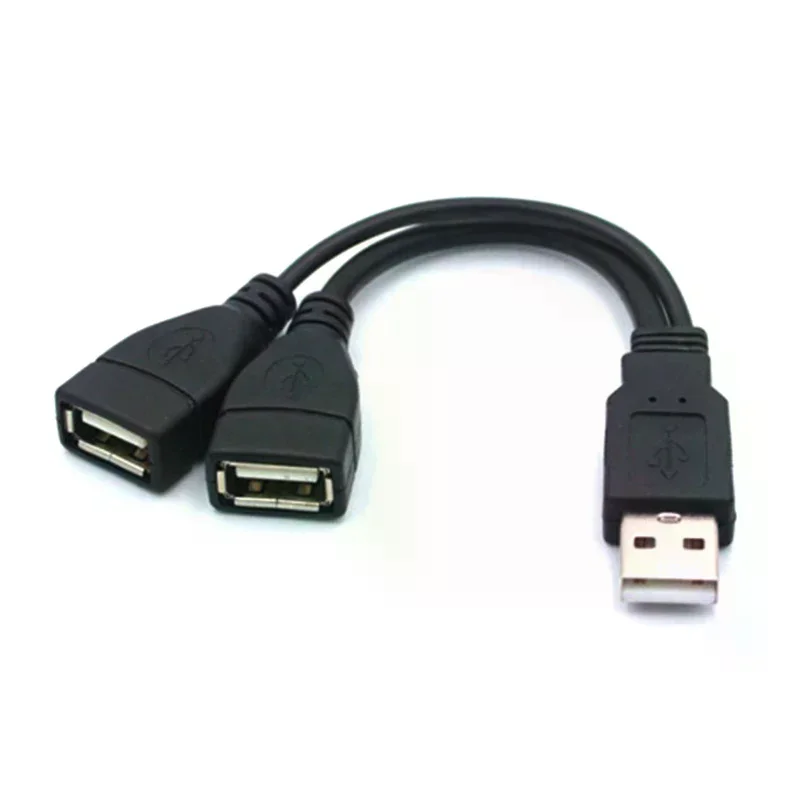 Usb 2.0 Splitter Y Cable 1 Male To 2 Female Extension Cord Power Adapter Converter for Pc Car Data Transmission Charging