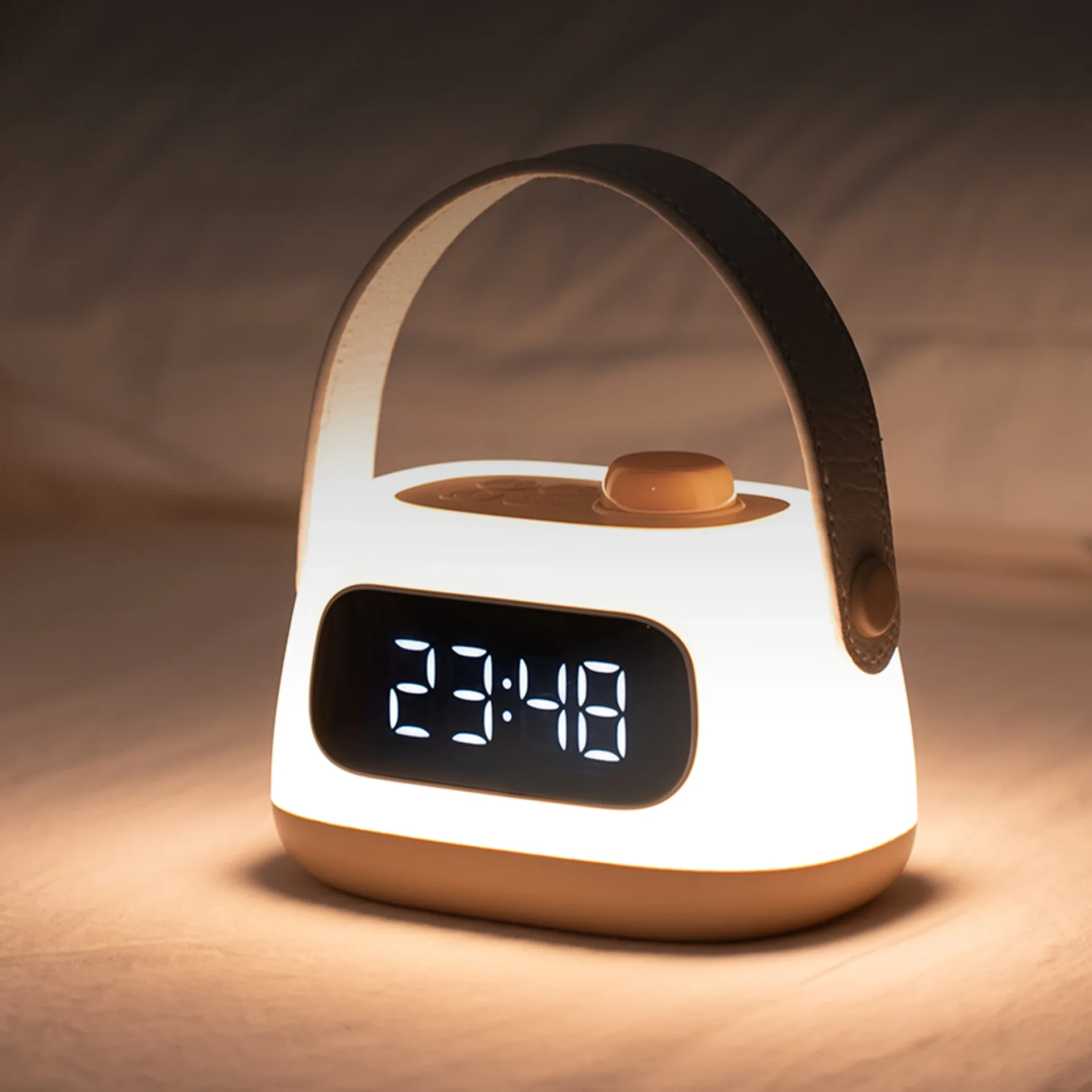 Portable alarm clock desk lamp USB charging stepless dimming timing lamp