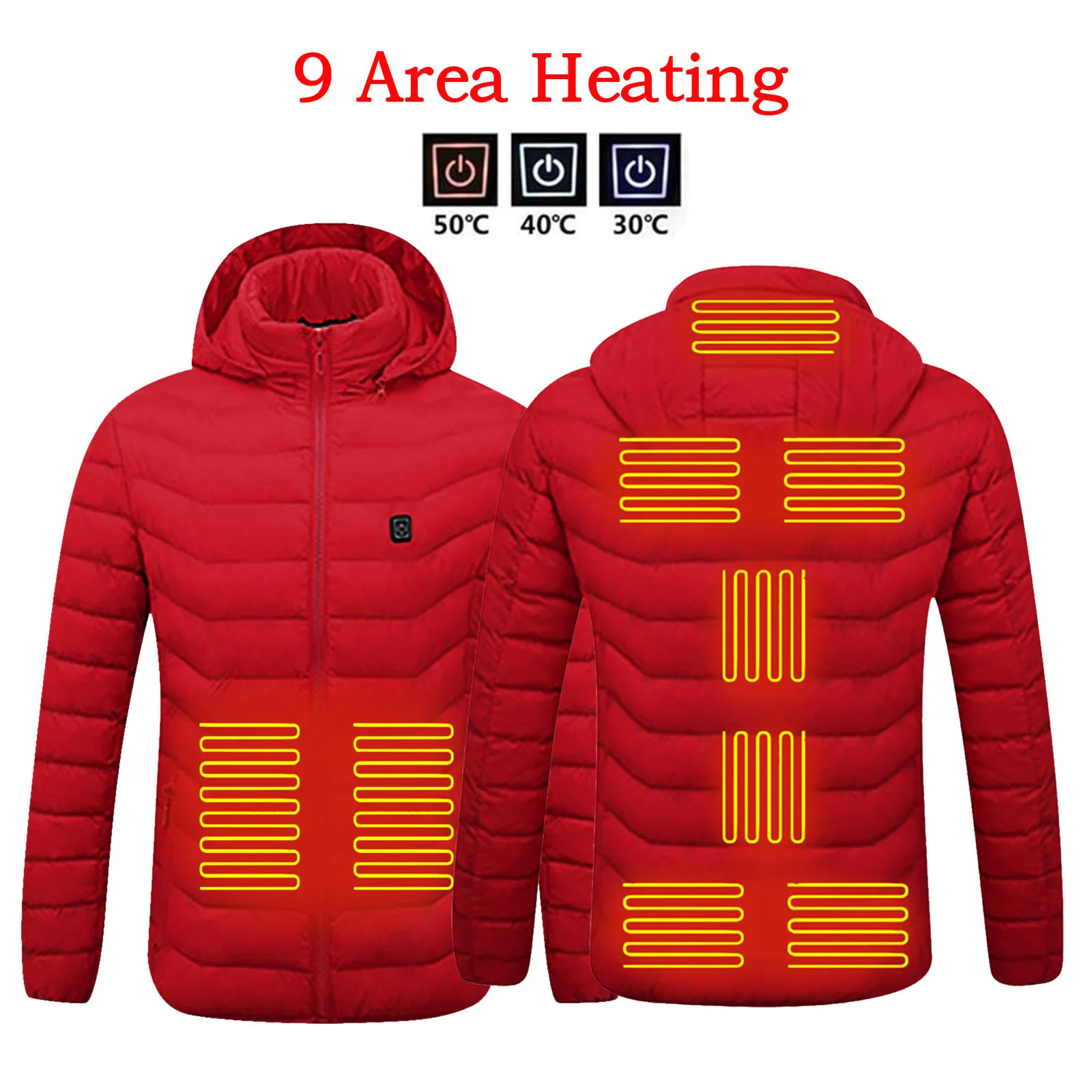 11 Heating Areas Heated Jacket Women\'s Winter Outdoor Camping Sportswear Heated Coat Graphene Heat Coat USB Heating Jacket