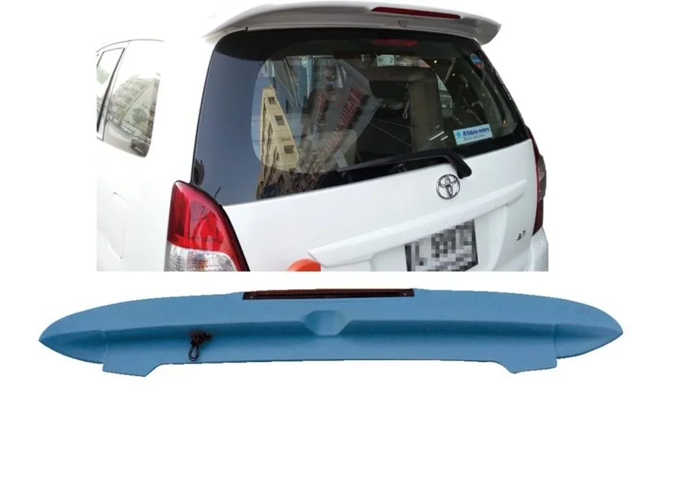 Osmrk ABS tail wing roof visor rear spoiler lip for toyota innova with light unpainted