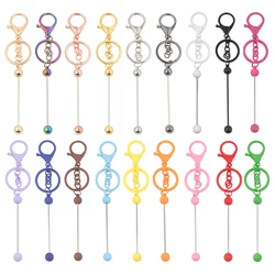 150mm Metal Beaded Keychain Lobster Claw Clasp Beaded Pacifier Chain Keyring DIY Key Chain Component For Jewelry Making Supplies