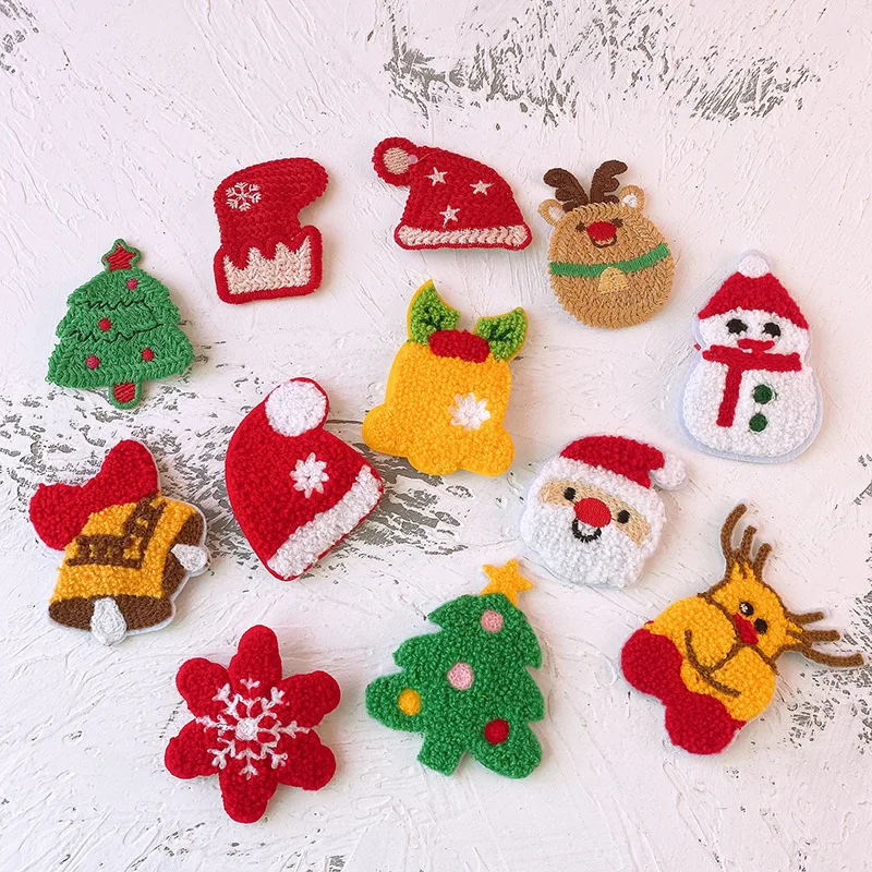 Christmas Hair Clips Set 1PC Knitted Santa Snowman Reindeer Festive Party Hair Accessories for Kids Girls Xmas Gift