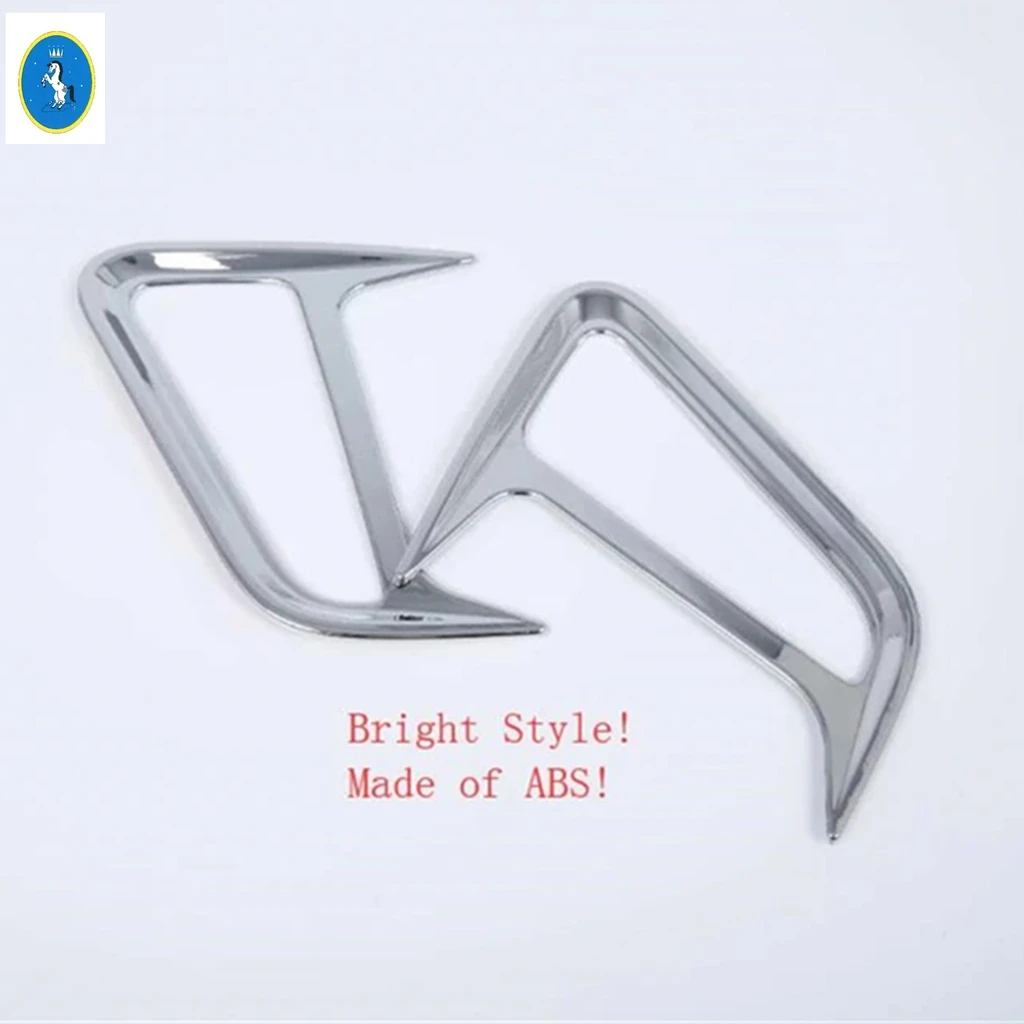 

Chrome Car Side Front Turning Lights Lamps Decor Frame ABS Accessories Cover Trim Fit For Hyundai Kona 2018 2019 2020 2021 2022