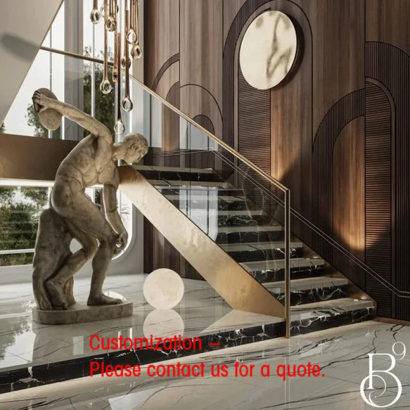 custom.DB Double - Plate Beam Straight Staircases: Modern Design Luxury Interiors