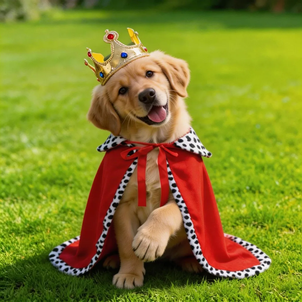 Royal Dog Cape Hat Set Red King Cloak Gold Crown Pet Clothes Costume Photo Props for Halloween Christmas Party