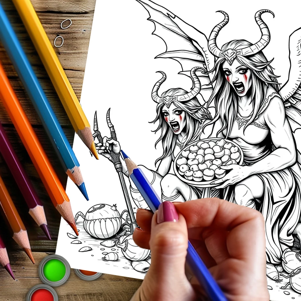 28 صفحة كتاب تلوين على طراز الأساطير الأصلية للبالغين | كتاب التلوين، لوازم الرسم لعيد الميلاد وعيد الشكر #4