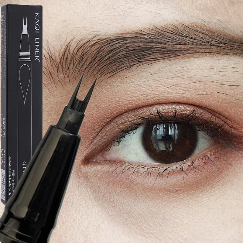 2-Punt Wilde Wenkbrauw Potlood Vloeibare Eyeliner Tak Positionering Wenkbrauw Pen Ogen Make-Up Wenkbrauw Tattoo Tint Enhancers Cosmetica