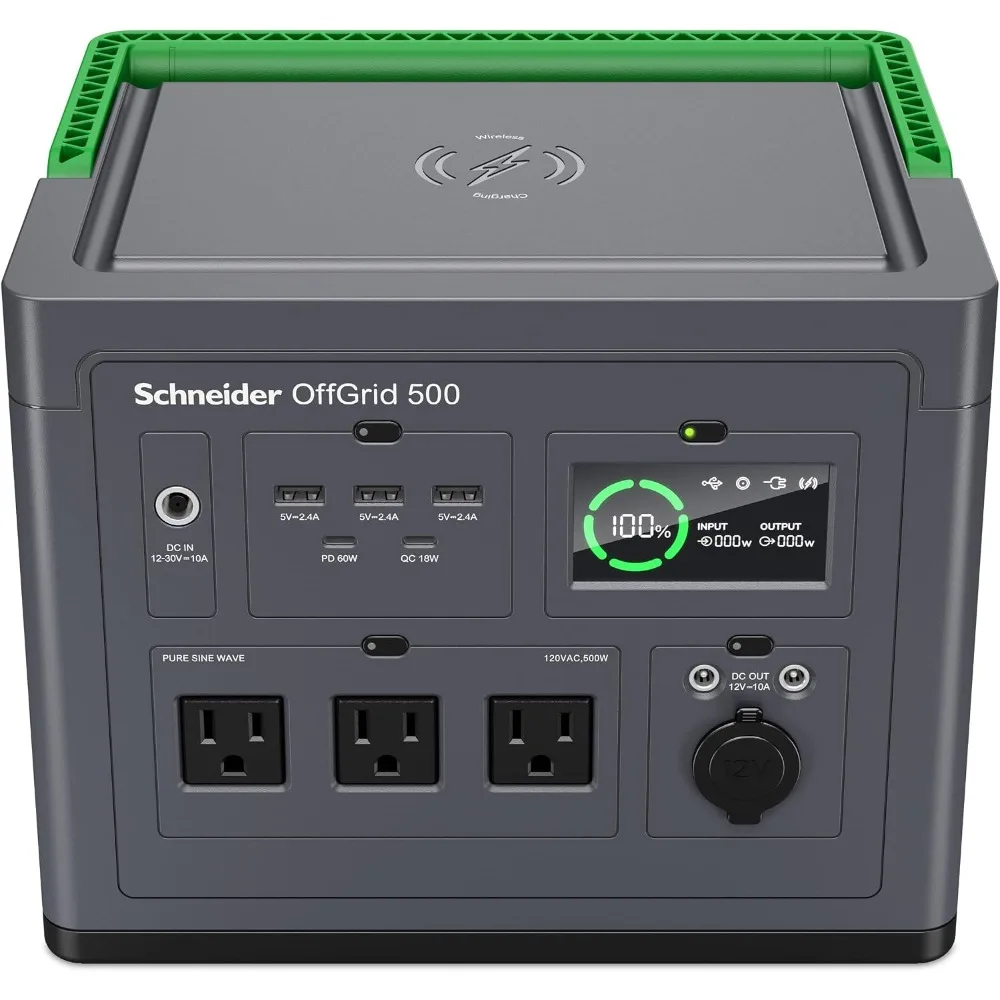 517Wh Portable Power Station with Wireless Charging Pad for Camping or Home