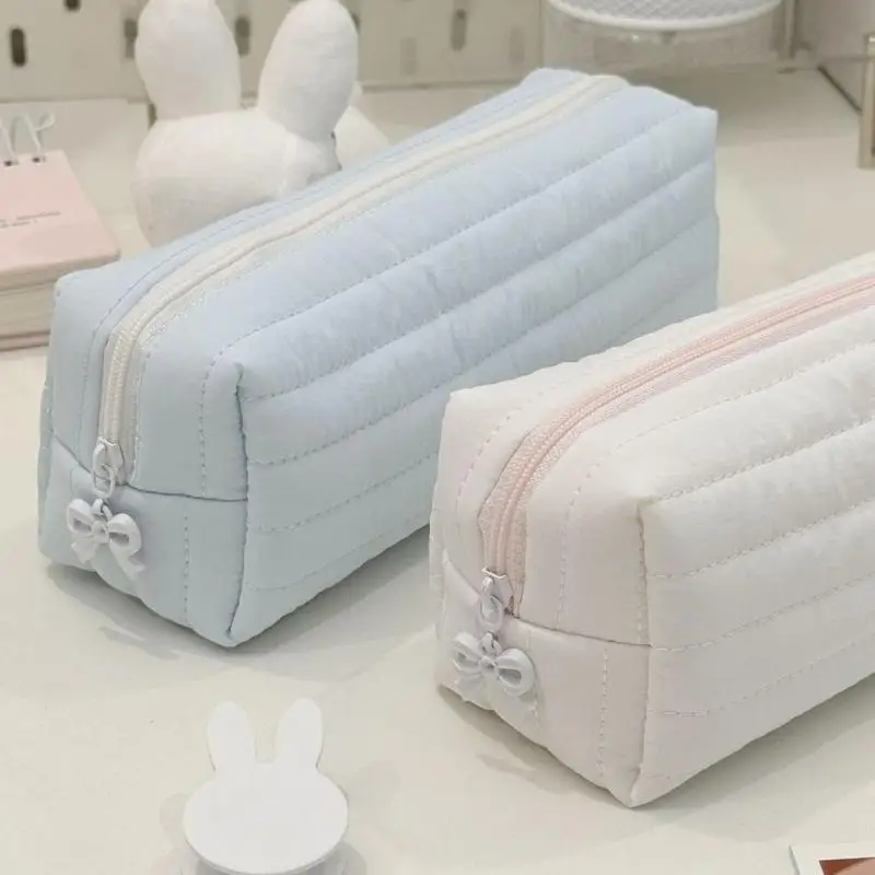 Cream Color Pencil Case Multi-functional Large Capacity Stationery Storage Bag for Kids Birthday Gift School Study