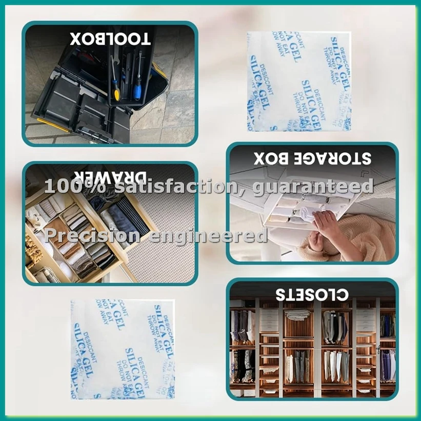 300PCS 5g Silica Gel Sachets 300 Desiccant Bags Helps to Stop Damp, Mould, Mildew and Condensation-AC17
