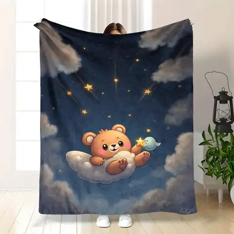 Coperta da notte stellata Bubu - Coperta lavabile in flanella di peluche oversize