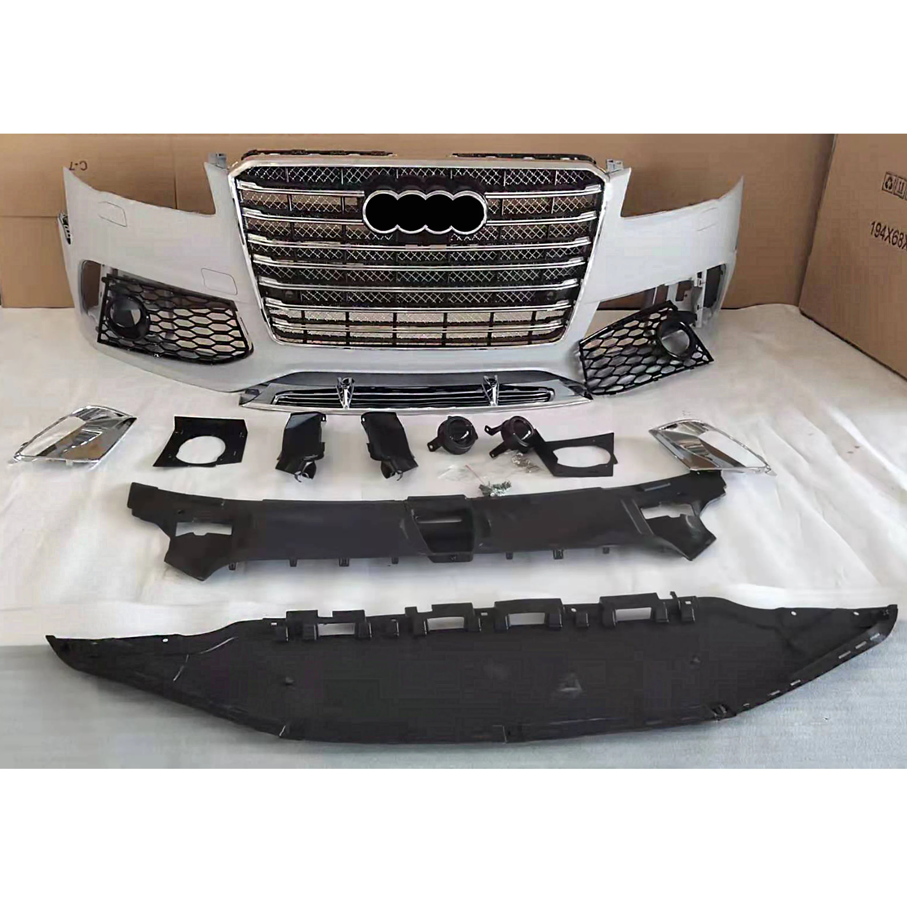 Car auto pp parts front bumpers with grilles for  D4 A8 A8L facelift S8 rs8 style grid W12 grill body kits 2011-2017