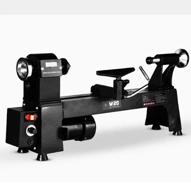 Small Woodworking Lathe Multi-function W20 Mini Woodworking Lathe Stepless Speed Change Woodworking Lathe