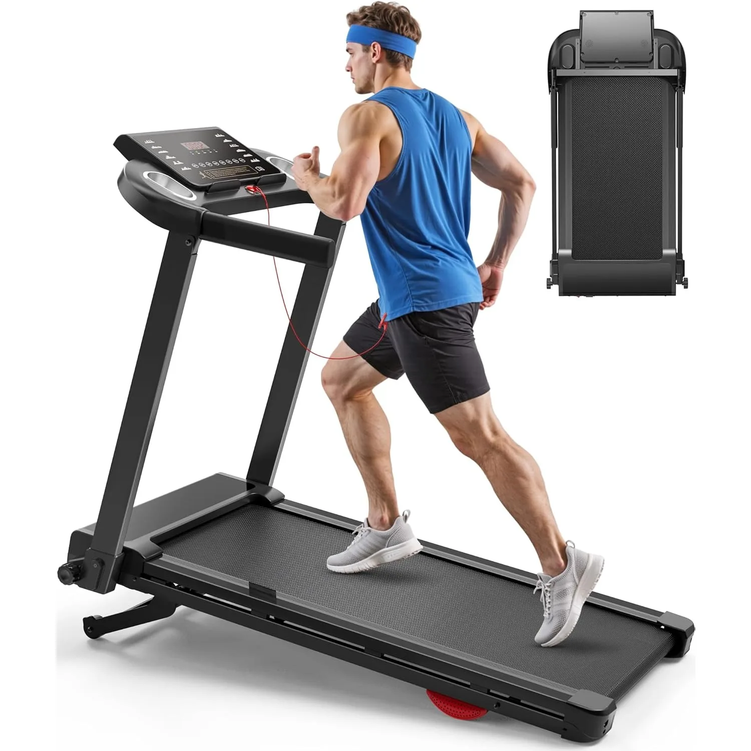 Foldable Treadmill with Auto Incline and Apps