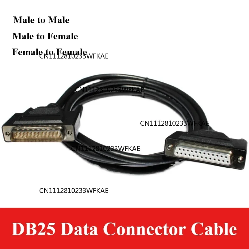 Pure Copper DB25 Extension Wire 25-pin Male to Female Connection Cord 26AWG Shielded Parallel Port Line for Computer Data Cable