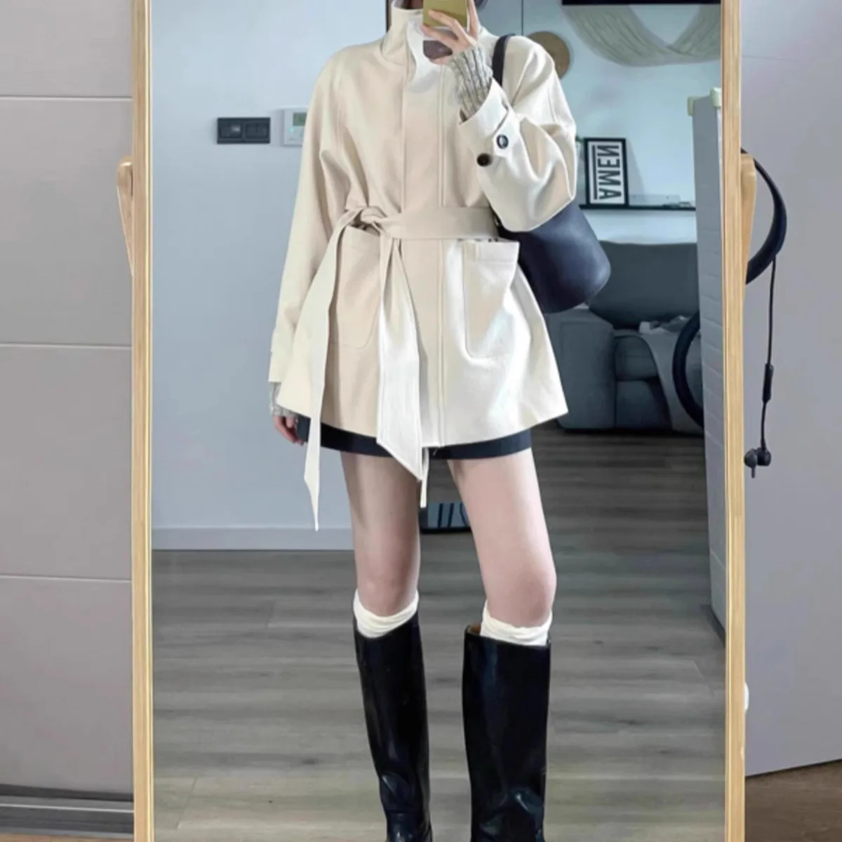 

2025 New White Short Trench Coat Women Single Breasted British Style Slim Fit Spring Autumn Jacket Petite