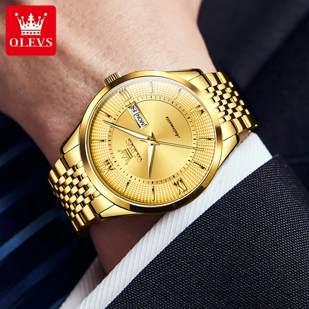 OLEVS 6657 Men Watch Original Luxury Imported Movement All Automatic Men's Mechanical Watch Business Calendar Sapphire Men Watch