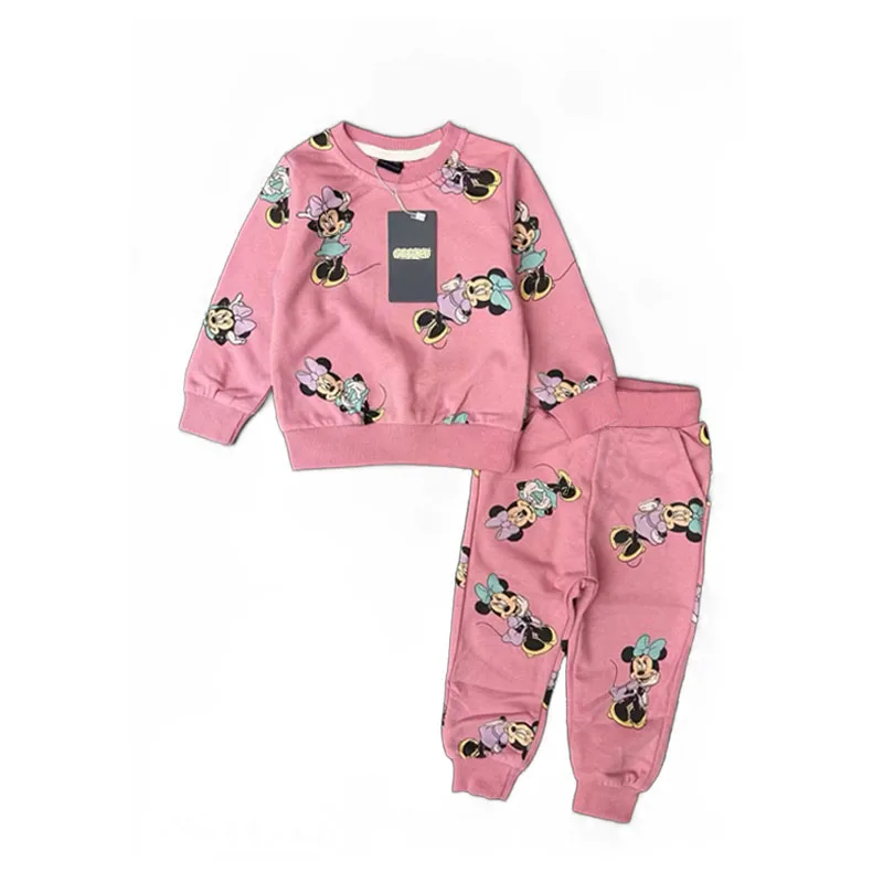 0-5Age Cartoon Baby Girl\'s Tracksuit Autumn Loose Fashion Children Sweatshirt Crewneck Toddler Costume Kids Sweatpants Set