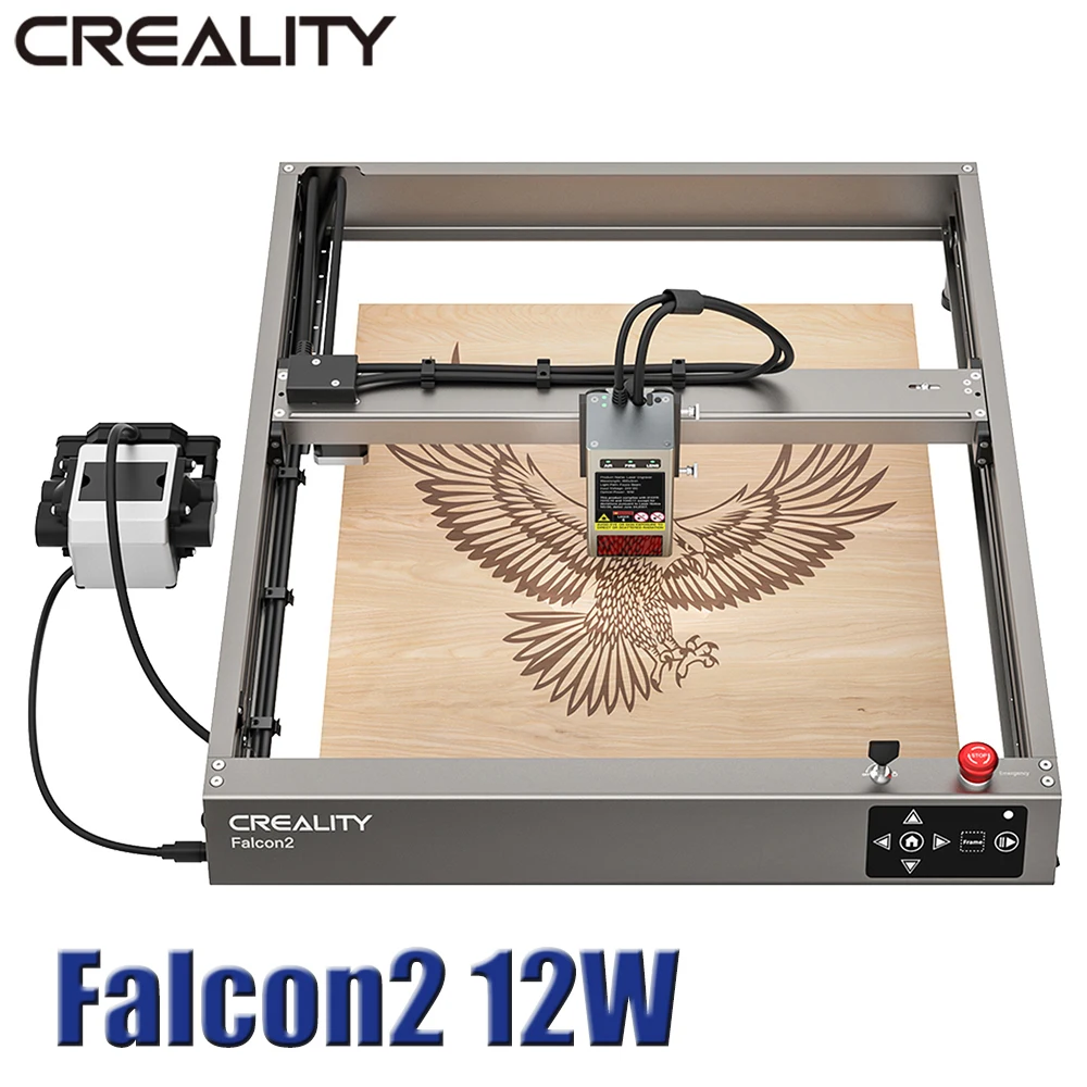 Creality Falcon2 Laser Engraver 12W Laser Head with Integrated Air Assist System High Speed Ultra Thin Spot Quick Assembly