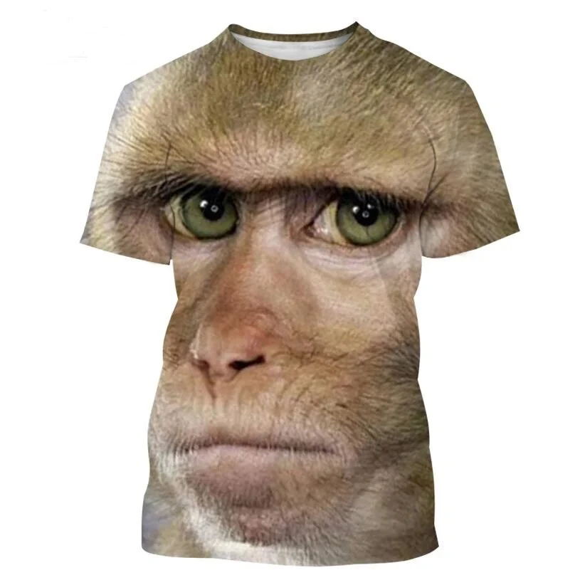 Boutique Funny Orangutan Element Printed Short Sleeve Men Kids Fashion Trend Top Absorbent Sweat Breathable Quick Drying T-shirt