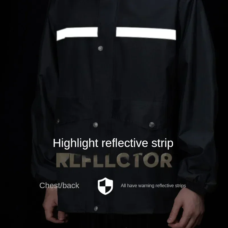 

Водонепроницаемый комплект дождевика для мотоцикла — светоотражающий плащ и брюки с разрезом для велосипедов/электрических велосипедов/дорожек