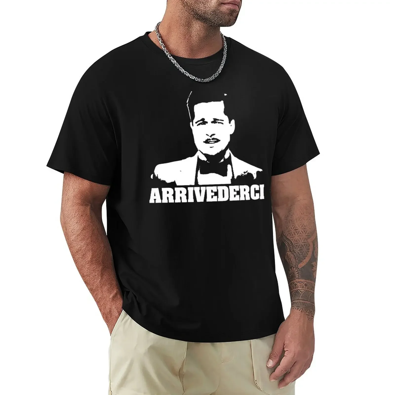 Inglorious Basterds Aldo Raine Arrivederci Tshirt T-Shirt hippie clothes Blouse graphic t shirts mens graphic t-shirts funny