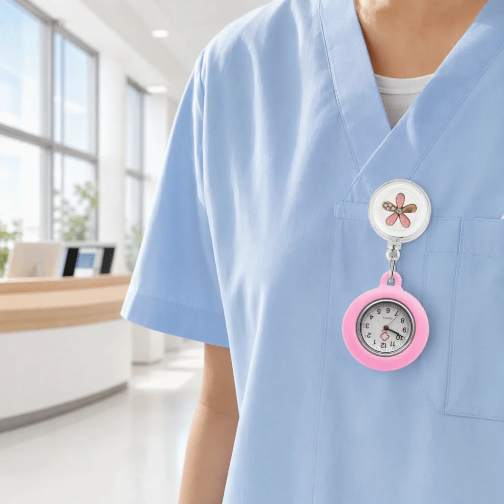Retractable Badge Reel Retractable Nurse Watch Anti-Lost Decorative Pendant Fob Watch Practical Retractable Pocket Watch Nurses