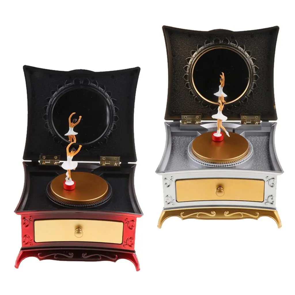 2pcs Musical Jewelry Box for Girls with Drawer and Mirror, the Sky Tune
