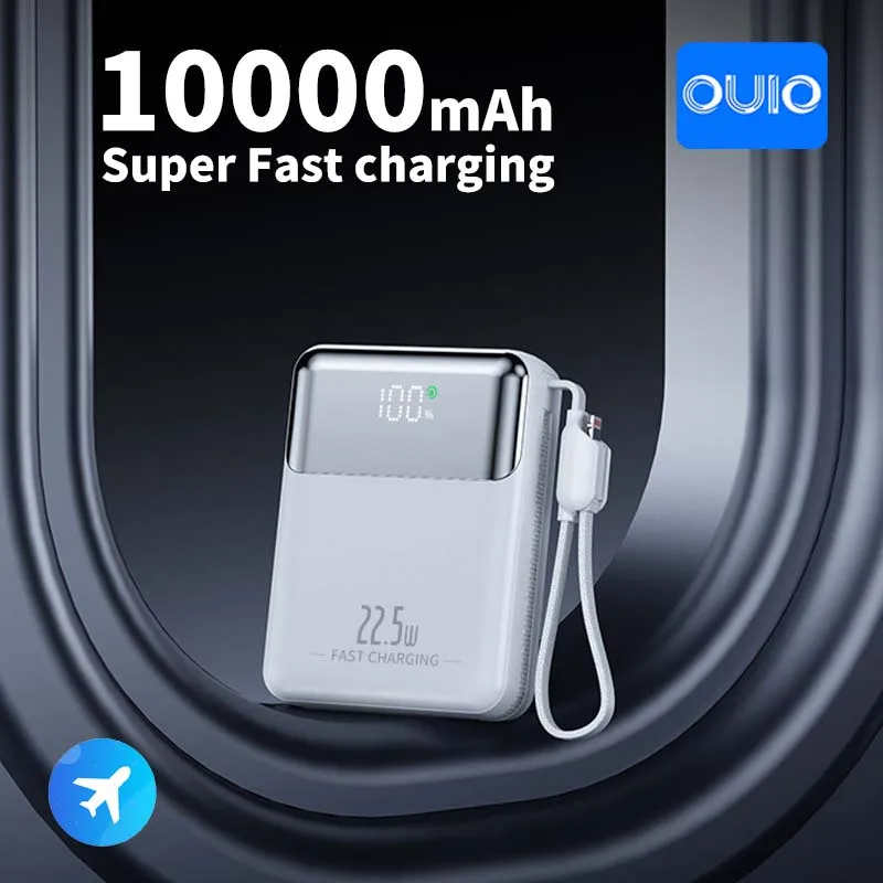 OUIO Portable Power Bank With 20000mAh Large Capacity, Equipped With Charging Cable, 22.5W Super-Fast Charging,For iPhone17-15
