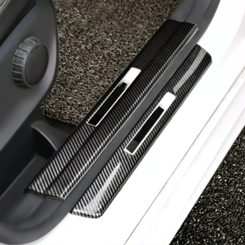 For Mercedes Benz AMG GT W177 A B C E -Class 200 W205 GLC GLS GLE W213 X253 Carbon Fiber Pattern Door Sill Cover ABS Door Pedal