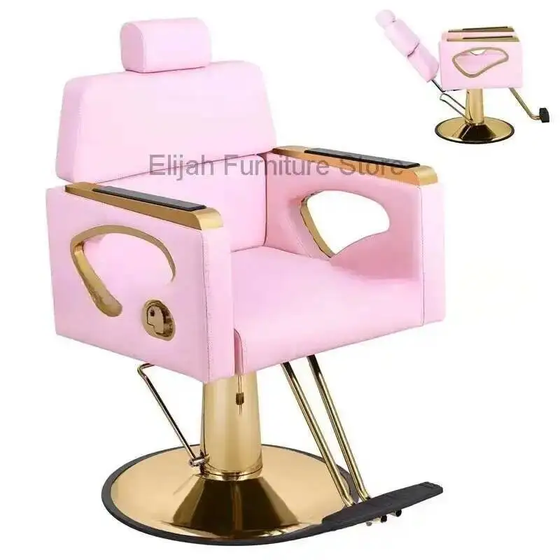 كرسي دوار محطات كرسي الحلاق لمصفف الشعر مسند الظهر القابل للإزالة Cadeira Barbeiro أثاث صالون تجميل احترافي #3